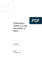 Producing A Thesis or Long Document in Word: Workbook