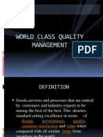 World Class Quality Management