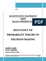 Probability Theory in Decision Making