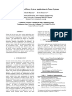 Current Status of Fuzzy System Applications in Power Systems