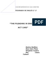 "The Pleading in English ACT 1362": Profesorado de Inglés 2° 2°