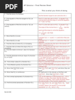 AP Calculus - Final Review Sheet: 1 y X A Fa F ' A +