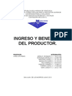 Ingreso y Beneficio Del Productor