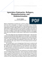 Malkii 1996 Refugees Humanitarianism Dehistoricization