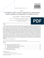 An Integrative Model of Control Implications For Understanding Emotion Regulation and Dysregulation in Childhood Anxiety