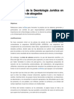 Importancia de La Deontología Jurídica en La Formación de Abogados