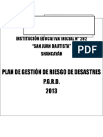 Plan de Gestión de Riesgo de Desastres 2013 - IEI #282 San Juan Bautista