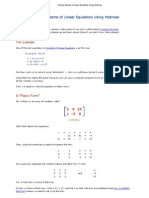 Solving Systems of Linear Equations Using Matrices PDF