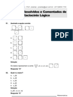 Vestcon - Exercicios Resolvidos e Comentados de Raciocinio Logico