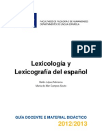 Lexicoloxa e Lexicografa Do Espaol