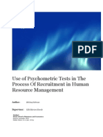 Use of Psychometric Tests in The Process of Recruitment in Human Resource Management