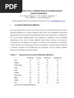 La Situación Actual y Perspectivas de La Producción de Leche en Venezuela