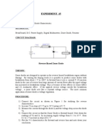 Experiment - 15: AIM: To Study Zener Diode Characteristic. Apparatus