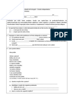 Avaliação de Português Estudos Independentes 7º Ano