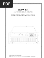 BSI 1000-Watt FM RF Amplifier Manual ARF1000 WW