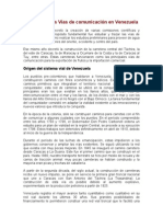 Historia de Las Vías de Comunicación en Venezuela