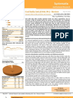 Systematix Coal India LTD - Q4fy13 Result Update - Coal Price Hike To Fully Neutralize Cost Increases - May 29