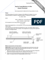 Finding The Young Modulus of A Wire Student Worksheet: Theory