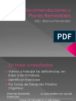 Recomendaciones y Planes Remediales