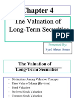 The Valuation of Long-Term Securities: Syed Ahsan Aman