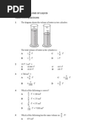 Unit 9 Volume of Liquid Objective Questions 1