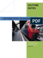 Automotive Transmission - Lecture Notes Complete