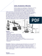 Destilación, Decantacion y Filtracion