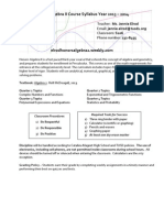 Algebra II Syllabus 2013