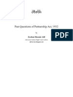 Past Papers of Partnership Act, 1932