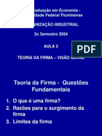 Aula 2 - Teoria Da Firma - Visão Geral