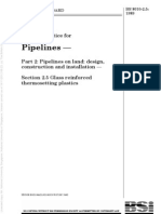 BS 8010-2.5 (1989) Pipelines On Land - Glass Reinforced Thermosetting Plastics