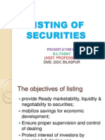 Listing of Securitiez