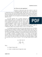 Radar Questions & Answers: ω = 2πf = dφ / dt