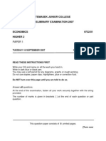 TJC 2007 Prelim H2 P1 QN Paper