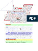 1 1 1 1 Topic Topic Topic Topic: Laplace Transforms Laplace Transforms Laplace Transforms Laplace Transforms