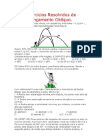 Exercícios Resolvidos de Lançamento Oblíquo