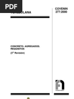 Covenin 0277-2000 Concreto, Agregados, Requisitos