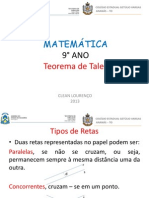 Aula 6 - 9° Ano - Teorema de Tales