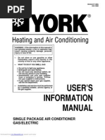 User'S Information Manual: Single Package Air Conditioner Gas/Electric