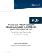 Análisis de Fatiga en Piezas Mecánicas Usando Método de Elementos Finitos