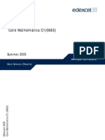 Edexcel GCE Core 1 Mathematics C1 Jun 2005 6663 Mark Scheme