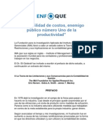 Contabilidad de Costos El Enemigo Número Uno de La Productividad