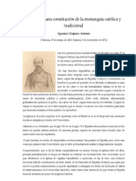 Aparisi y Guijarro Antonio - (1872) Esbozo de Una Constitución de La Monarquía Católica y Tradicional