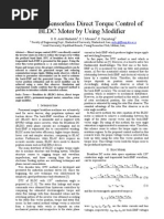 Position Sensorless Direct Torque Control of BLDC Motor by Using Modifier