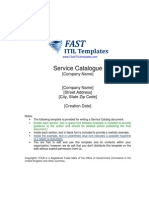 Service Catalogue Template
