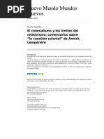 Gastón Gordillo - El Colonialismo y Los Límites Delrelativismo: Comentarios Sobre"la Cuestión Colonial" de Annick Lempériére