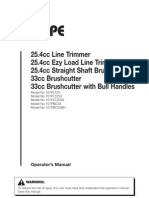 Pope LineTrim Brushcutter (101PLT25, 101PLT25D, 101PLT25SS, 101PBC33, 101PBC33BH) - User Guide