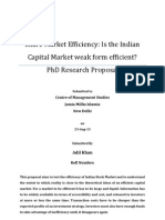 Research Proposal:Share Market Efficiency: Is The Indian Capital Market Weak Form Efficient?