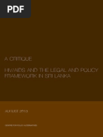 A Critique: HIV/AIDS and The Legal and Policy Framework in Sri Lanka