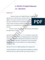 MEDICAL ELECTRONICS PROJECTS ABSTRACT-Digital Pulmonary Function Test - Spirometry